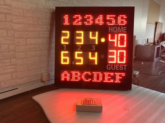 6 Zoll-Stelle in Amber Color Led Tennis Scoreboard mit Team Name