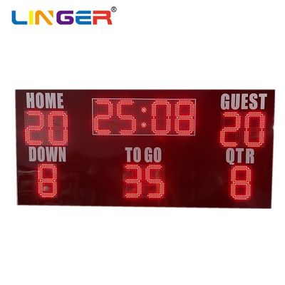 American Football Scoreboard mit Hauptuhr/Score/Down/Togo/Qtr