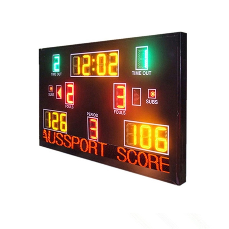 Gelbe elektronische Basketball-Anzeigetafel mit beweglichem Zeichen