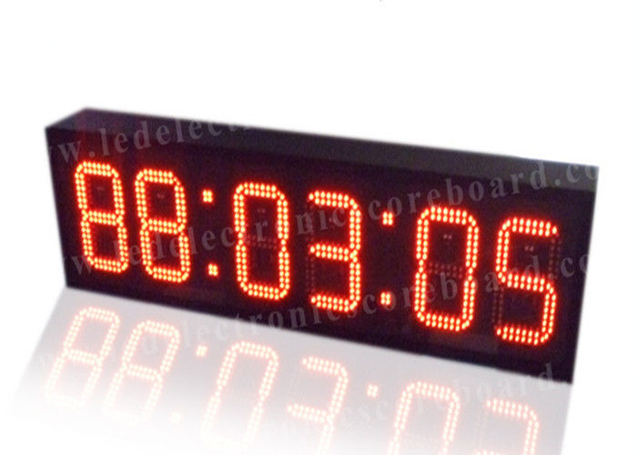 Superhelligkeits-rote Digitaluhr, Digital-Stempeluhr für Bahnhof
